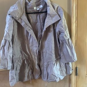 Larry Levine Khaki Color bell sleeved ruffle bottom jacket size large L